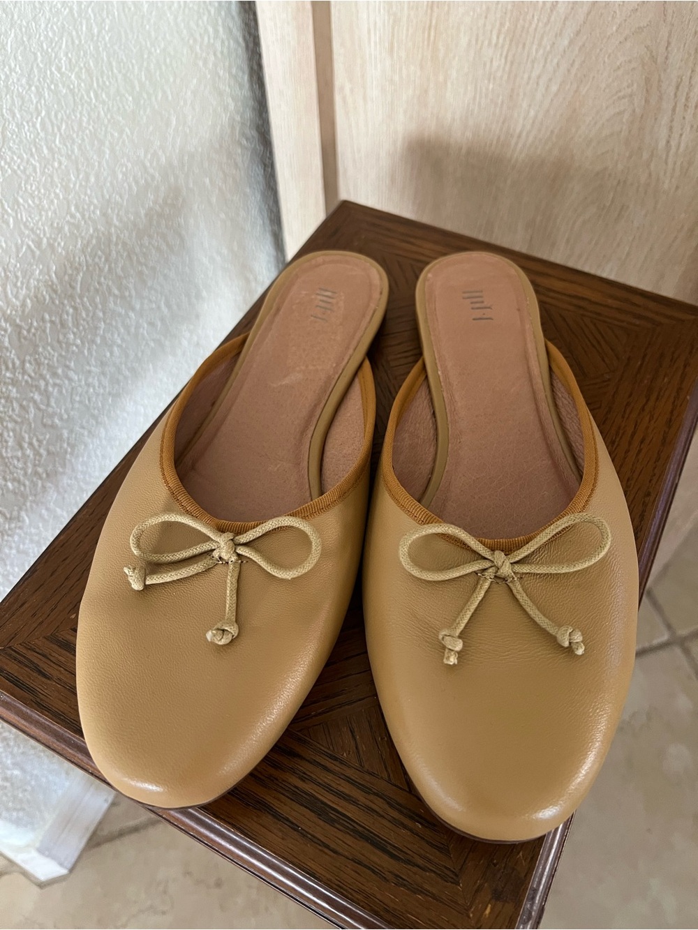 J. Jill Amanda Women's Tan Slip-On Ballet Mules with Bow